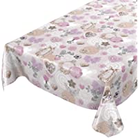 Los mejores  - ANRO Mantel de hule lavable con patrón de encaje de ganchillo con corazón y abuela- 100 x 160 cm